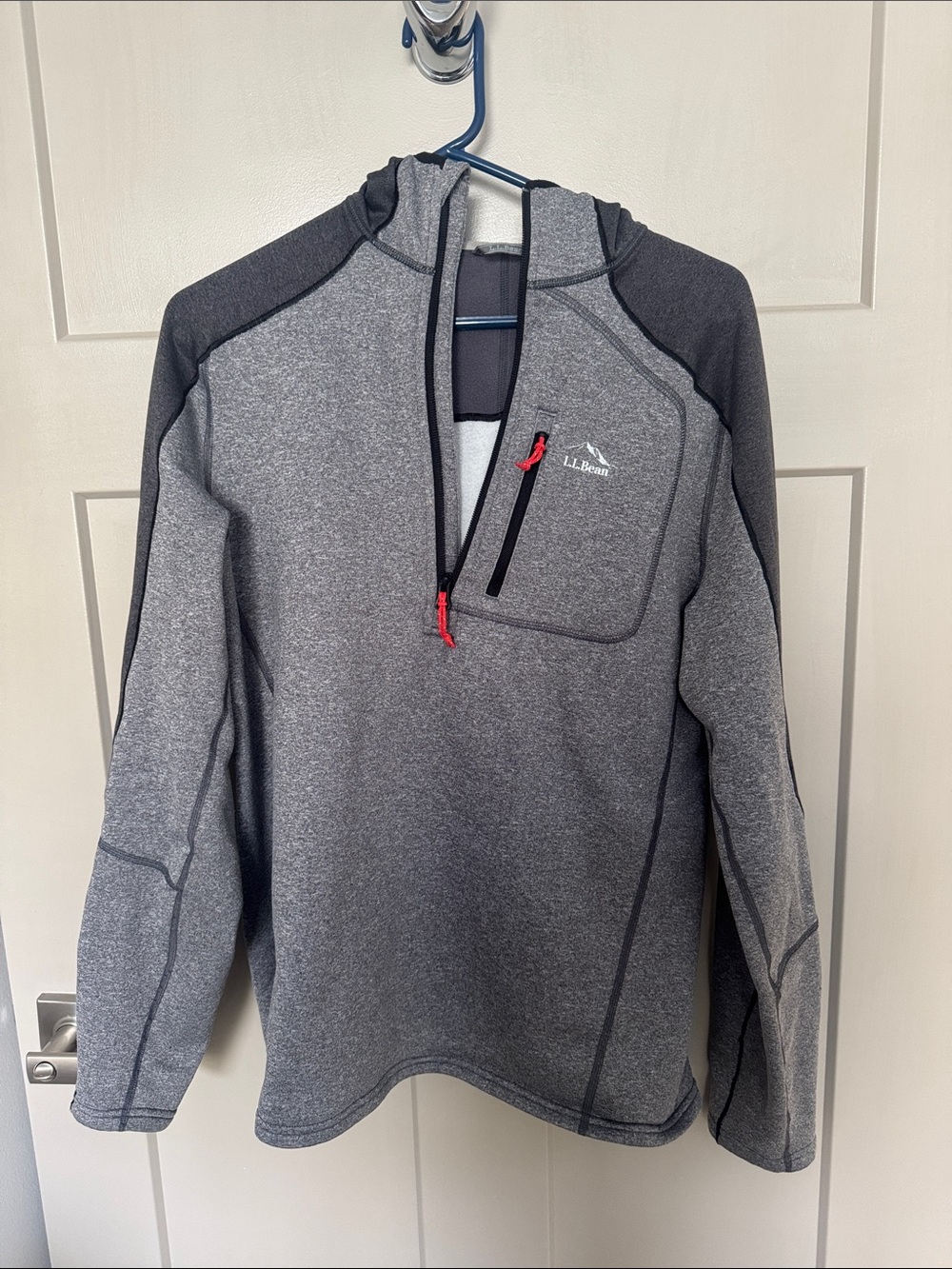 L.L. Bean Two-Tone Gray Athletic Half-Zip Hoodie